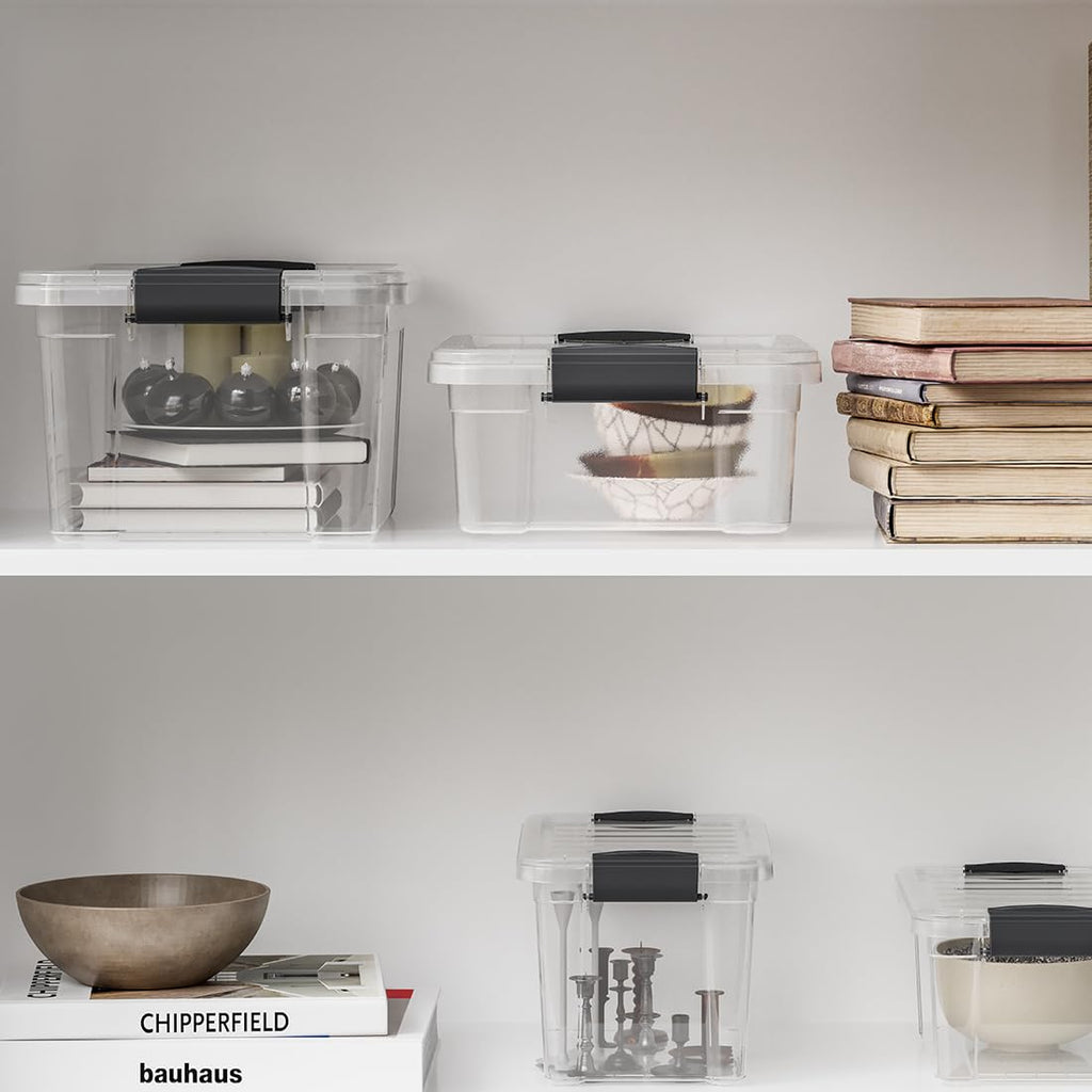 Clear Storage Boxes with Lids (6 Count)