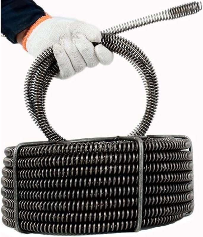 iMeshbean Drain Cleaning Cable Hollow Core Cable Sewer Cable Drain Auger Cable Cleaner Snake Clog Pipe Drain Cleaning Cable Sewer Drain Auger Snake Pipe (45 Feet x 5/8 Inch)