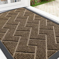OLANLY Front Door Mat Outside 29.5x17, All-Season Absorbent Rubber Doormat