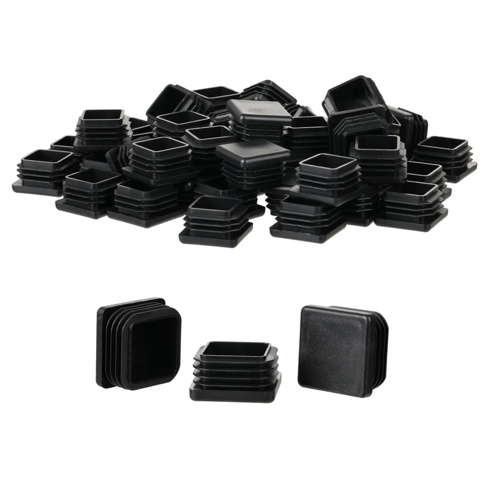1" Square Tube End Cap Plastic Plugs Chair End Caps 1 Inch (40 Count)