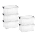 1.85 Quart Clear Plastic Storage Boxes with Lids (5 Count)