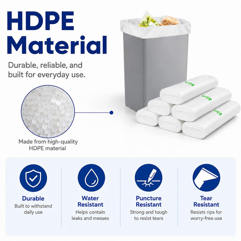 Small Clear Trash Bags 2 Gallon 120 Count Bathroom Garbage Bags