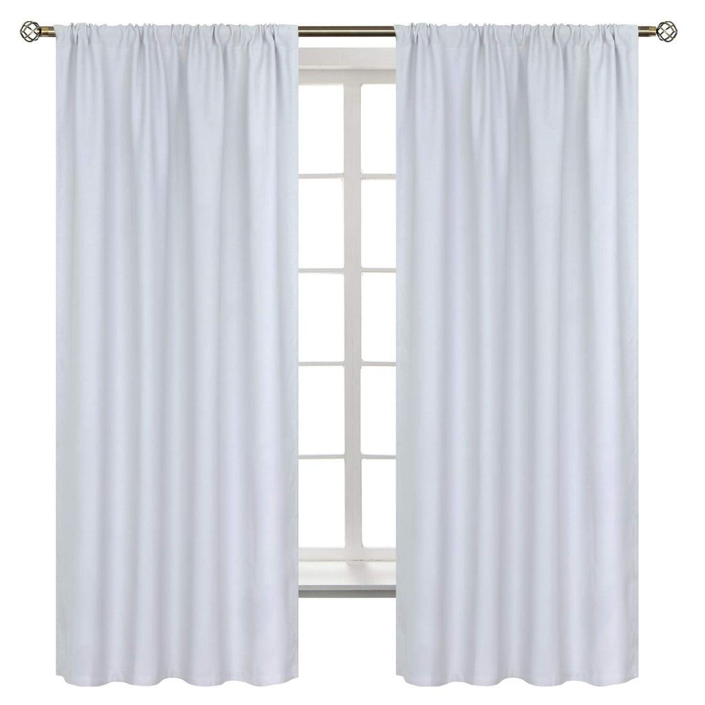 Rod Pocket Room Darkening Curtains for Bedroom 63 Inches Long