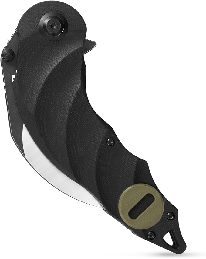 Sitivien ST160 Pocket Folding Knife,K110 Steel Blade with G10 Handle EDC Tool Knife for Outdoor Camping,Hiking,Fishing(Green)