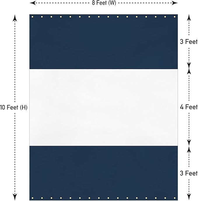 Covers & all Outdoor Clear Panel Curtain, 12 oz Vinyl Outdor Curtains for Patio, Waterproof & Weather Resistant Tarp with Brass Grommets for Pergola, Porch, Gazebos, Balcony (10’ H x 8’ W Feet, Blue)