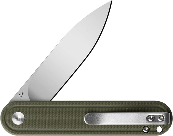 G040 Pocket Knife, 2.75'' D2 Steel Blade G10 handle, Small EDC Knife with Pocket Clip for Men Women, 2.1oz
