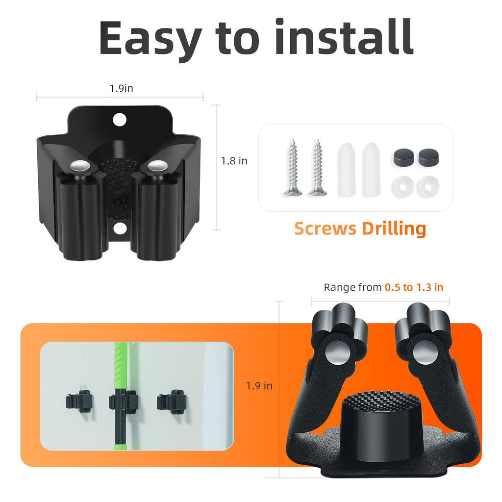 12 PCS Broom Holder Wall Mount