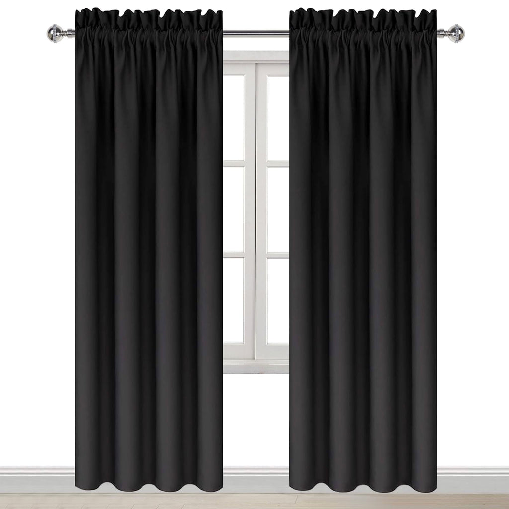 Blackout Curtains for Bedroom Living Room 38 x 84 Inch Long Black