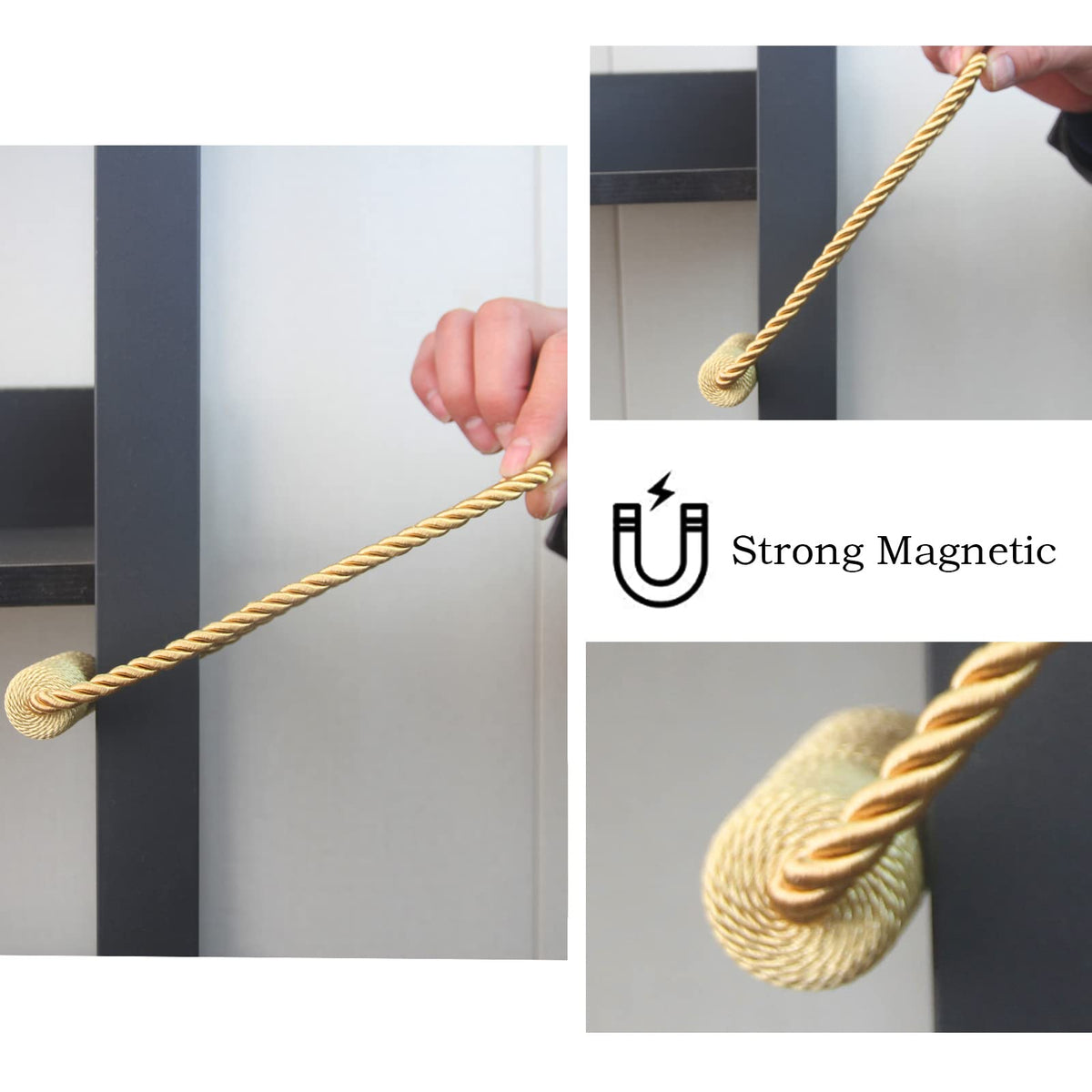 Magnetic Curtain Tiebacks Decorative Holdbacks Rope Tie Back Drapes Hangtty