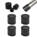 4 Pcs 1" Black Round Rubber Chair Leg Caps (4 Count)