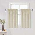 Short Blackout Curtains 42 x 36 Inch for Kitchen RV Bunk Light Beige (2 Count)