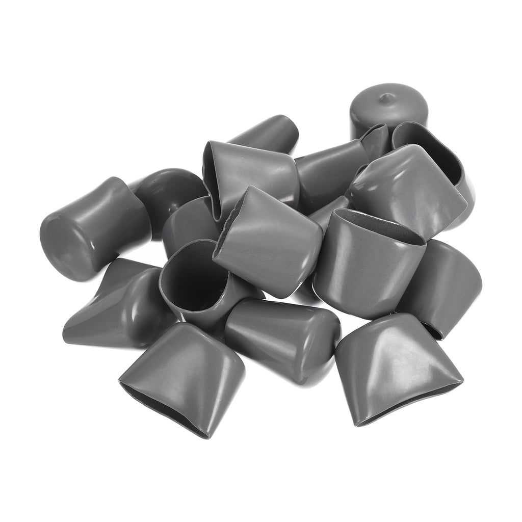 20pcs Rubber End Caps 30mm ID Vinyl Cap Cover Screw Protectors Dark Grey