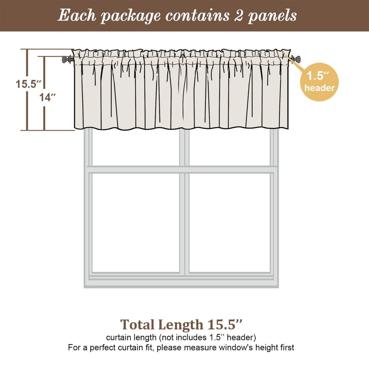 Sheer Valances for Windows 2 Pack (2 Count)