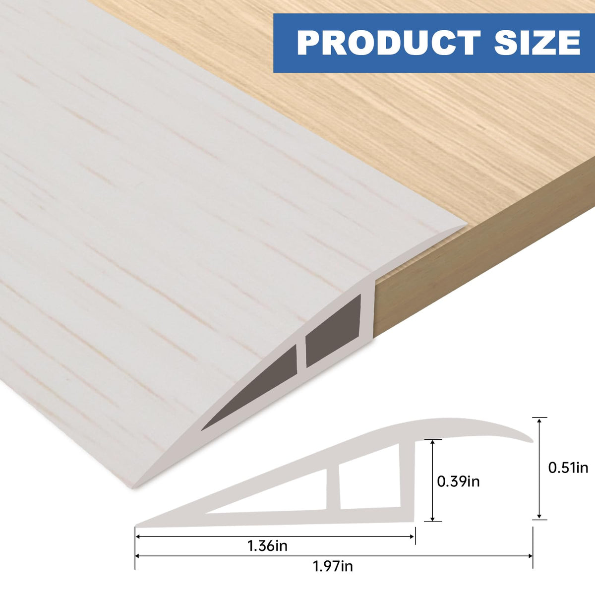 Vinyl Door Threshold Flooring Transition Strip Self Adhesive Carpet Edging Strip for Laminate Doorway Edge Threshold from 1 (10 Foot)