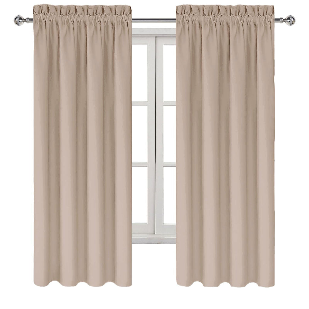 Blackout Curtains for Bedroom Living Room 38 x 72 Inch Long Camel (2 Count)