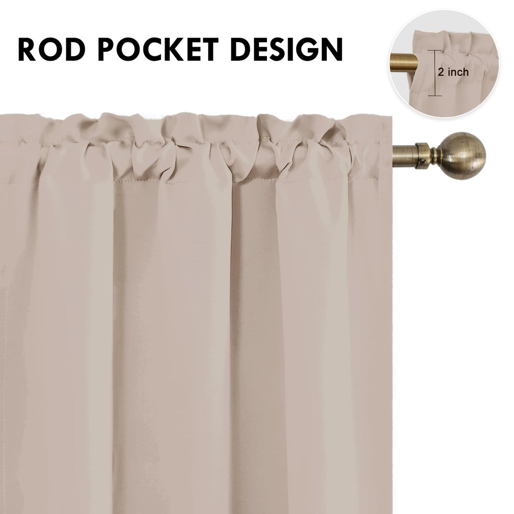 Blackout Curtains for Bedroom Living Room 38 x 54 Inch Long Camel (2 Count)