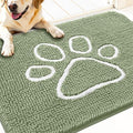 OLANLY Dog Door Mat for Muddy Paws 32x20, Paw Print Design Chenille Mud Mat