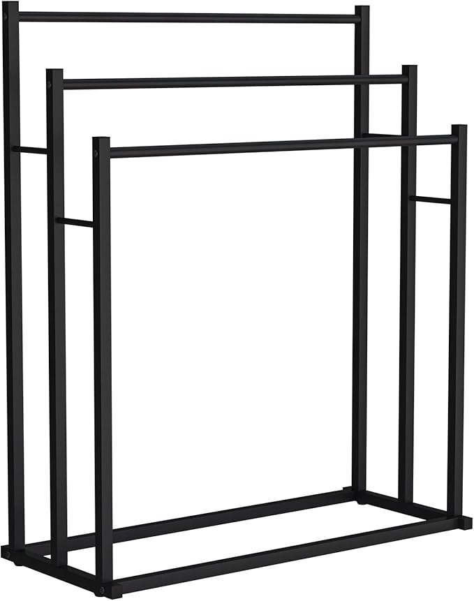 Honiter Towel Racks for Bathroom, 3 Tier Free Standing Towel Rack, Blanket Drying and Display Rack for Oversized Bath Towels Bathroom Accessories, Next to Tub or Shower