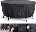Tempera Patio Round Furniture Cover , Anti-Fading and UV Resistant Sectional Sofa , Outdoor Table Cover Waterproof , 84''D x 27.8''H,Space Grey