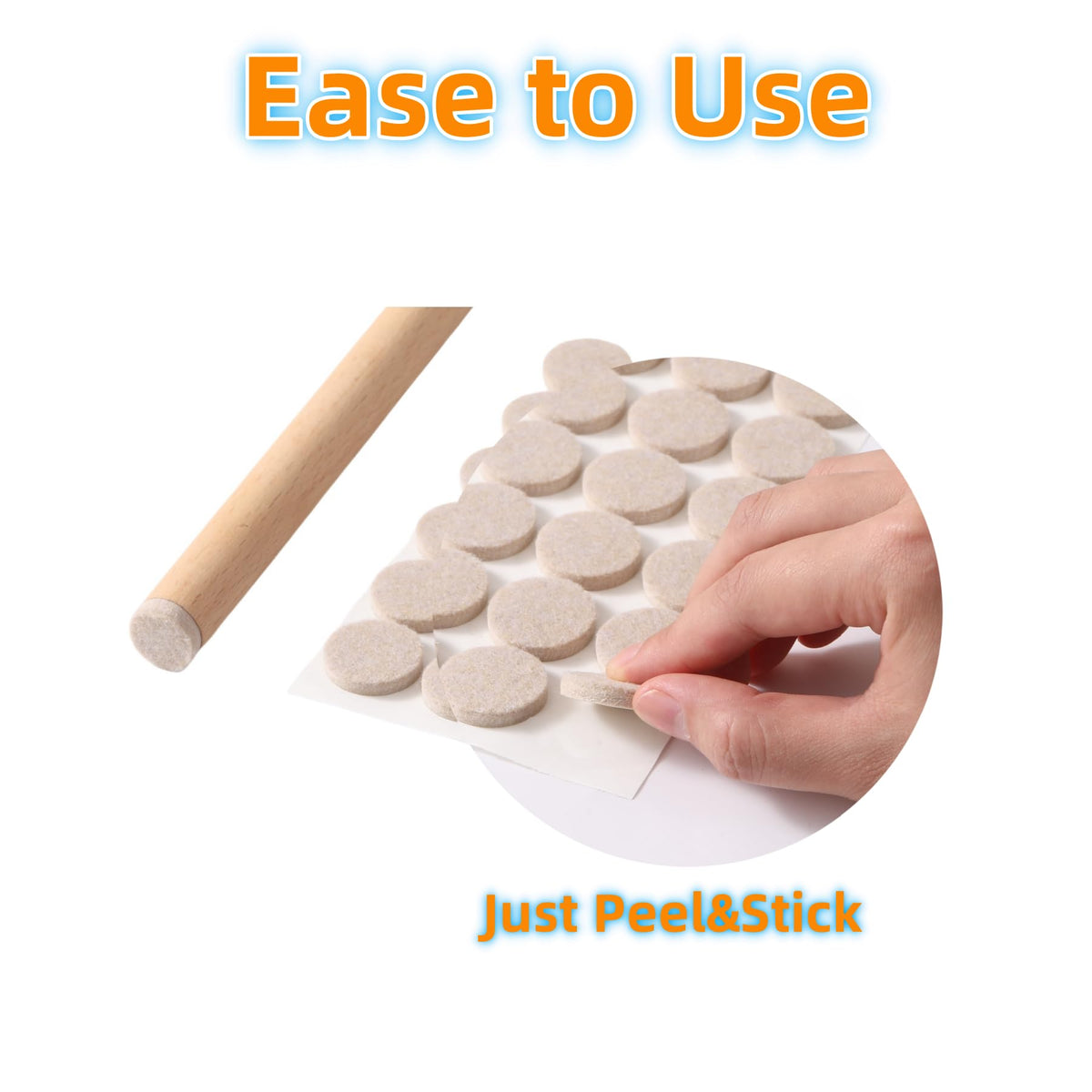 Felt Furniture Pads for Hardwood Floors (48 Count)
