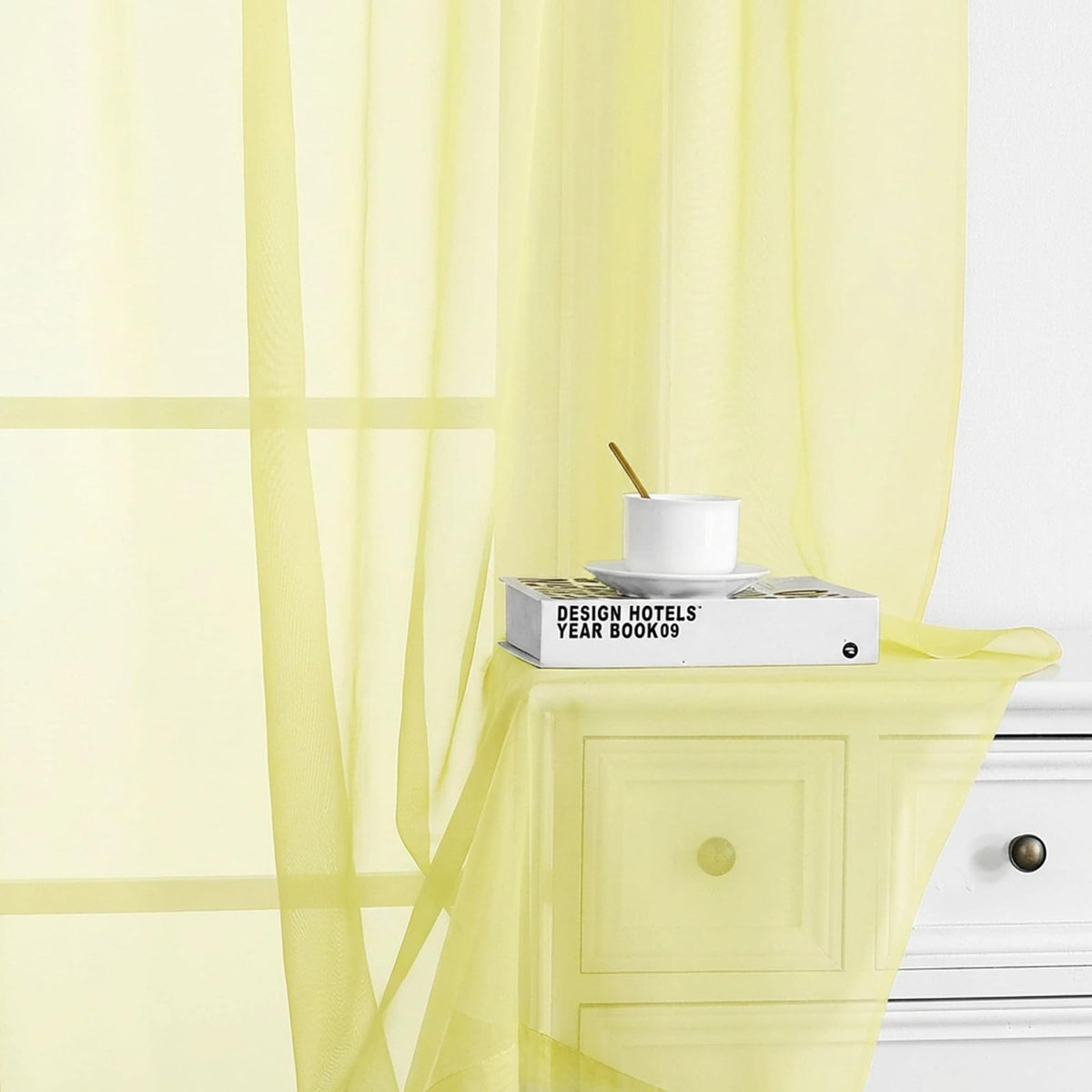 Sheer Curtains 63 Inch Length 2 Panels (2 Count)