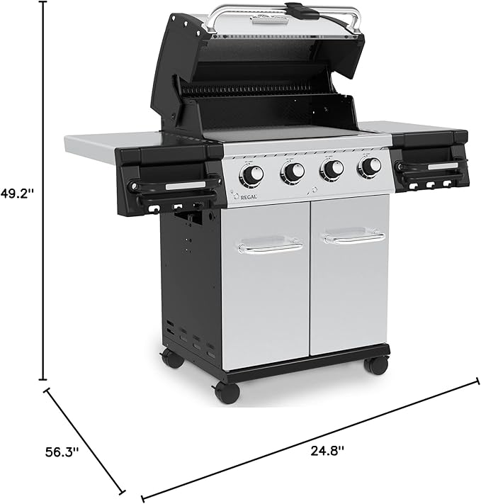 Broil King 956314 Regal S 420 Pro Propane Gas Grill, 4-Burner, Stainless Steel