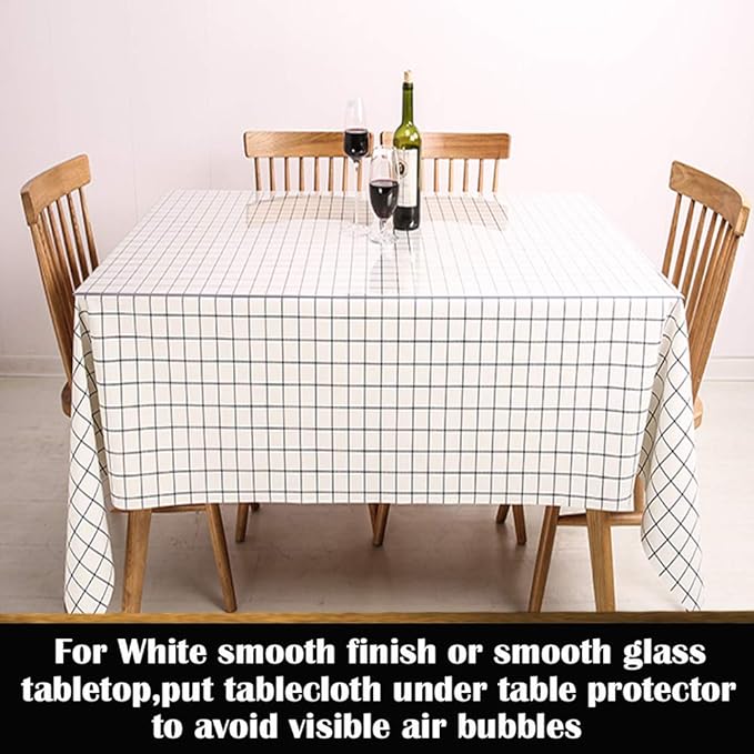 24x54 Inch Crystal PVC Table Cover Pad Clear Table Protector Transparent Plastic Desk Protective Desk Blotter Mat Waterproof Wipeable Non-Slip Vinyl Kitchen Dining Coffee Table Protector 1.5mm Thick