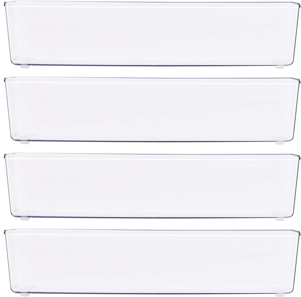 Clear Drawer Organizer for Office Bin Desk Storage (4 Count)