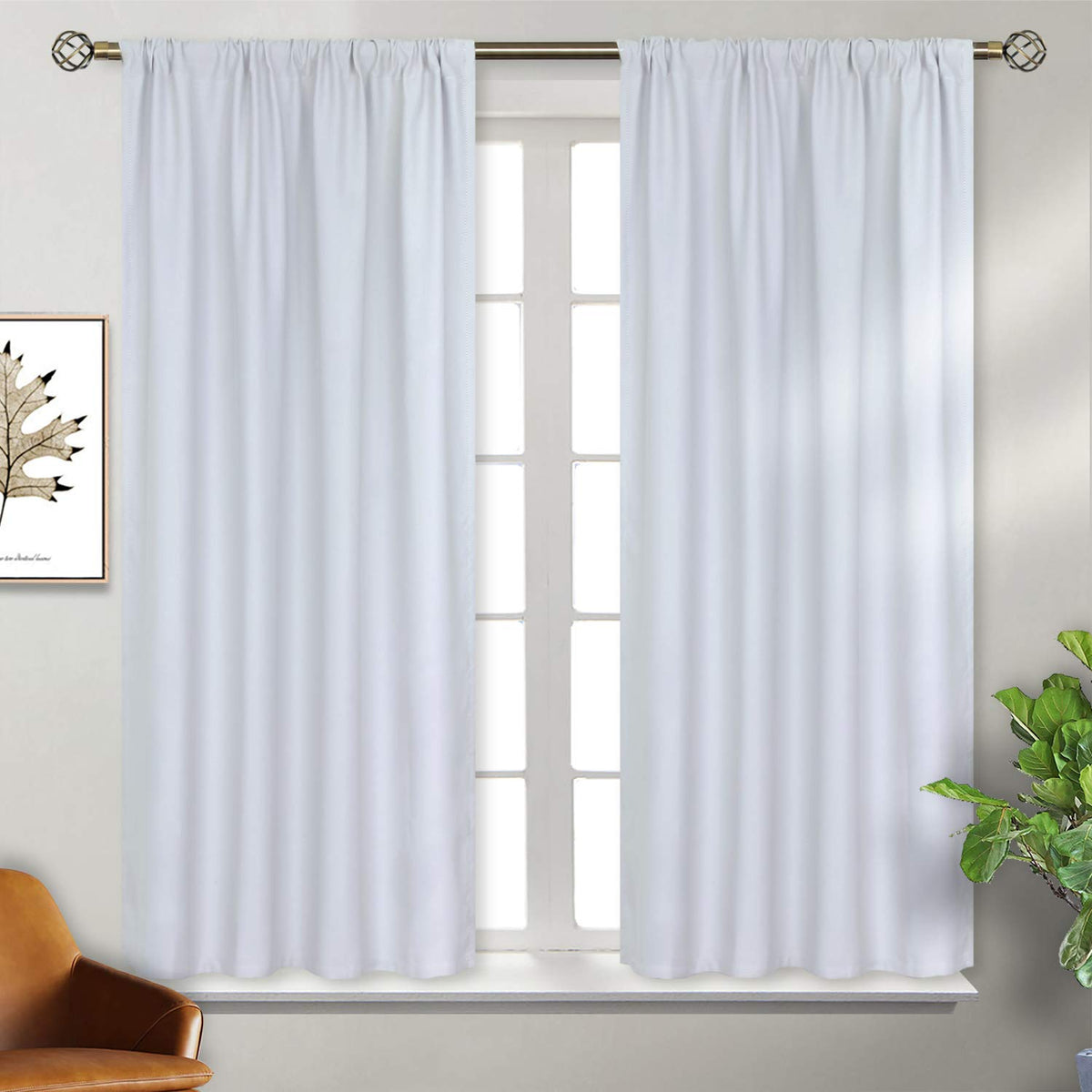 Rod Pocket Room Darkening Curtains 54 Inches Length