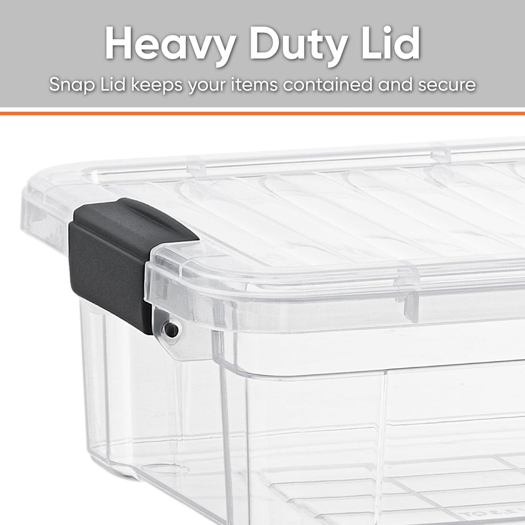 Clear Storage Boxes with Lids (6 Count)