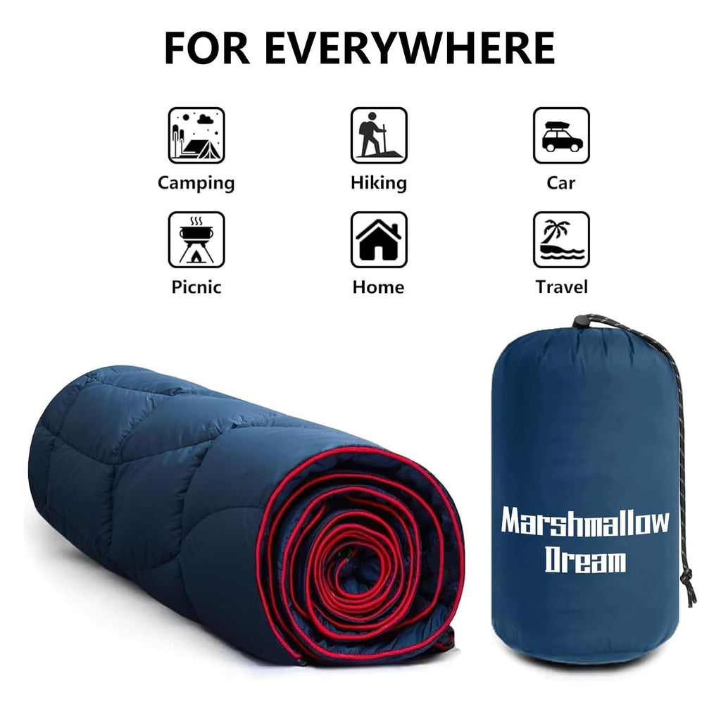 marshmallow dream Camping Blanket,MINI Puffy Blanket Lightweight Windproof Water Resistant for Outdoors,Hiking,Beach,Car,Picnic,Stadium