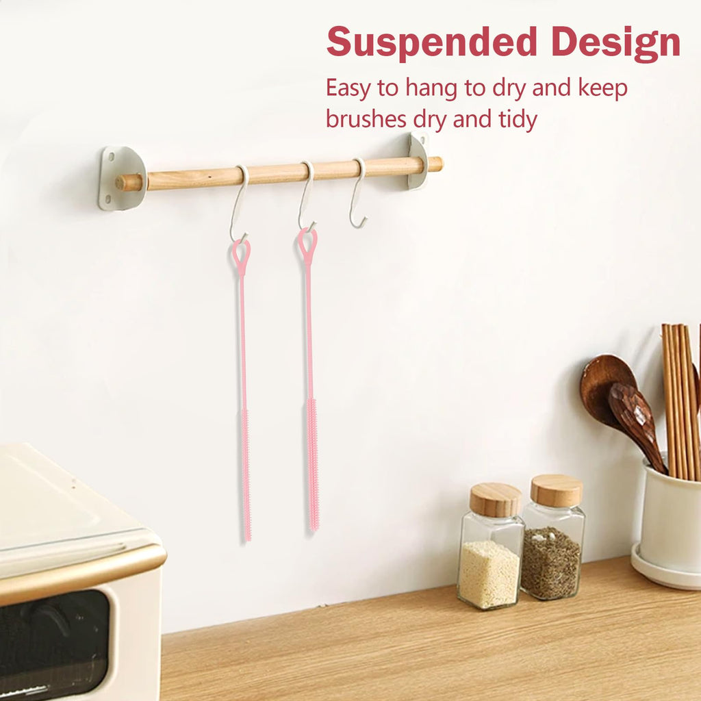 2Pcs Silicone Straw Cleaner Brush (2 Count)