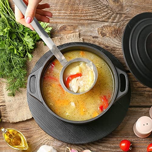 Cunhill 5 Pcs Soup Ladles Stainless Steel Serving Ladles with Long Handle for Serving, Cooking, Stirring, Portioning Kitchen Restaurant Accessories(4 oz)