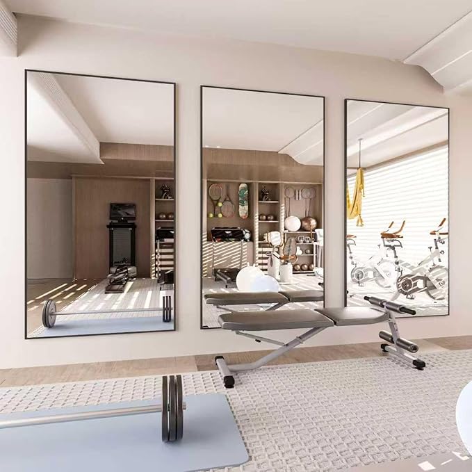 EOGOW 71" x 28" Full Body Mirror,Tempered Glass Shatterproof Full Length Mirror with Stand, Hanging, Wall Mounted Leaning for Bedroom Living Room Entryway