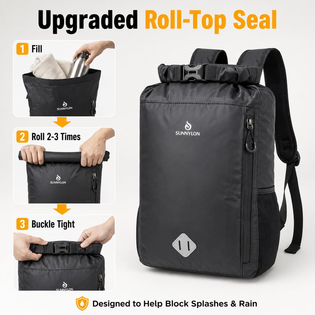 Sunnylon Dry Bag Backpack, 20L Dry Bag Waterproof with Waist Pouch and Phone Case,Roll top Dry bag for kayaking,Marine dry bag for Kayaking, Beach, Rafting, Boating, Hiking, Camping and Fishing