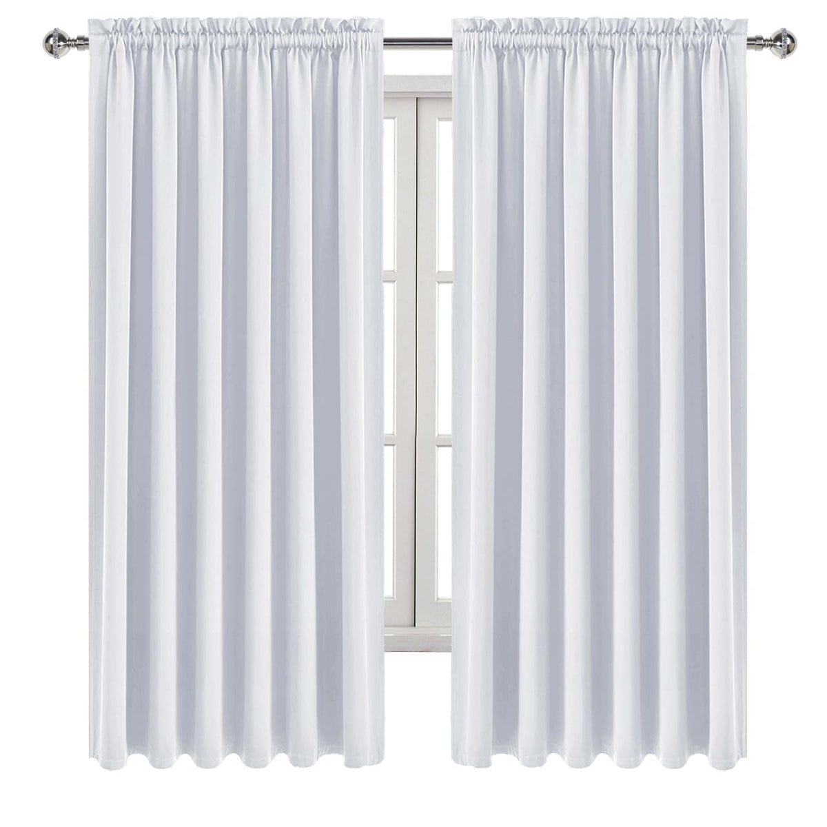 Wide Blackout Curtains for Living Room 70 x 72 Inch Long 2 Panels (2 Count)