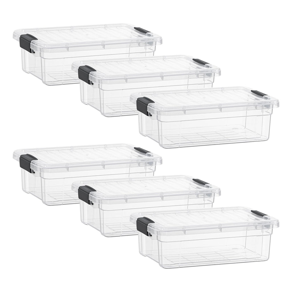 Clear Storage Boxes with Lids (6 Count)