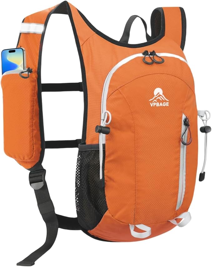 Small Hiking Backpack with Front Phone Holder, Packable Back pack with Chest and Waist Strap, Lightweight Daypack for Women Men