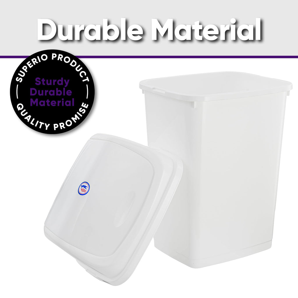 Kitchen Trash Can 13 Gallon with Swing Lid (2 Count)