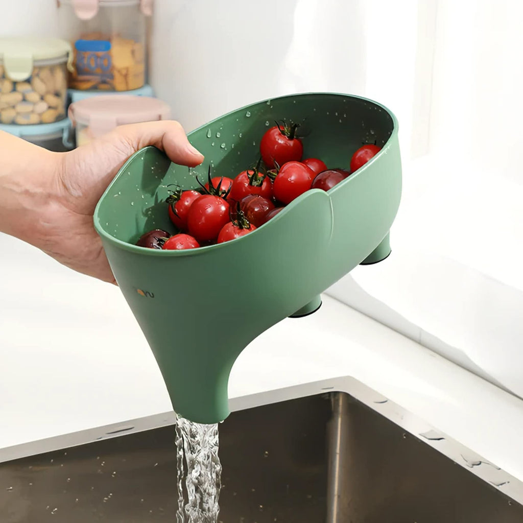 4PCS Vegetables Washing Basket Elephant Drainage Basket Fruit Strainer for Draining Pasta Noodles Kitchen PP Material 22x14x10cm