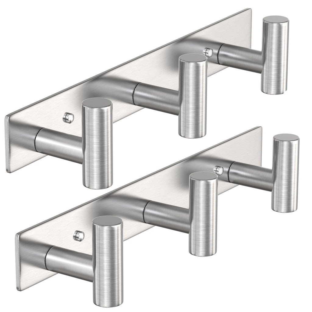 Silvery Hat and Coat Wall Mount Rack (2 Count)