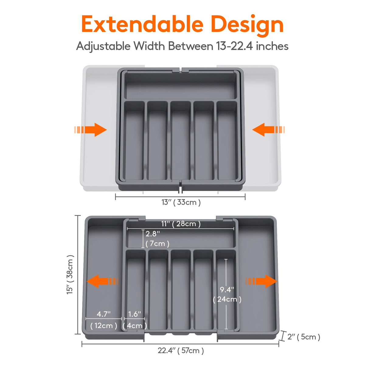 Extra Large Silverware Drawer Organizer (3 Count)