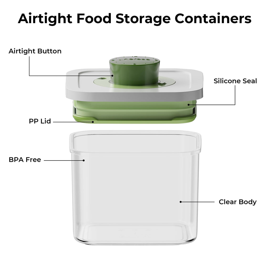 Pop Airtight Food Storage Containers with Time Recording Lids