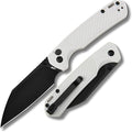 CJRB Pyrite-Light Pocket Folding Knife, 3.34'' AR-RPM9 Steel Blade Pocket Knife for Men Women, Folding Knife with Pocket Clip Sharp Camping Hiking Fishing Survival EDC Knives, J1945 Light Gray