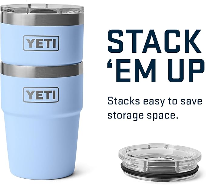 YETI Rambler 16 oz Stackable Tumbler, Vacuum Insulated, Stainless Steel with MagSlider Lid