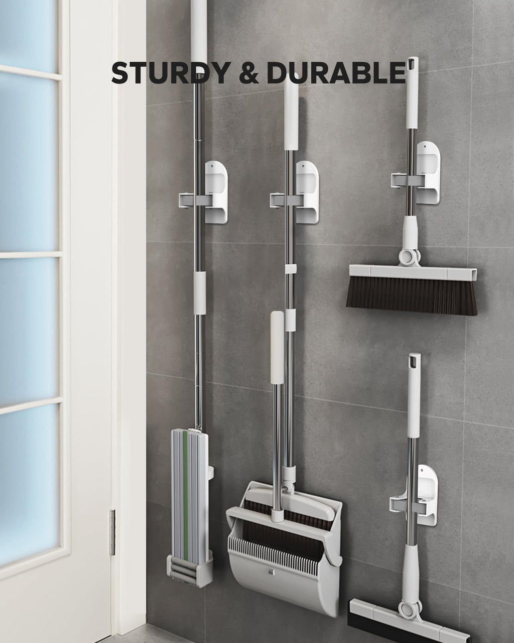 Plastic Broom Holder Wall Mount (4 Count)