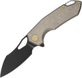 Folding Knife pocket knife EDC Knife With Clip Survival knife Camping knife - M390 Steel Titanium Handle - Outdoor Camping Survival Hunting knife with Sheath (Bronze)