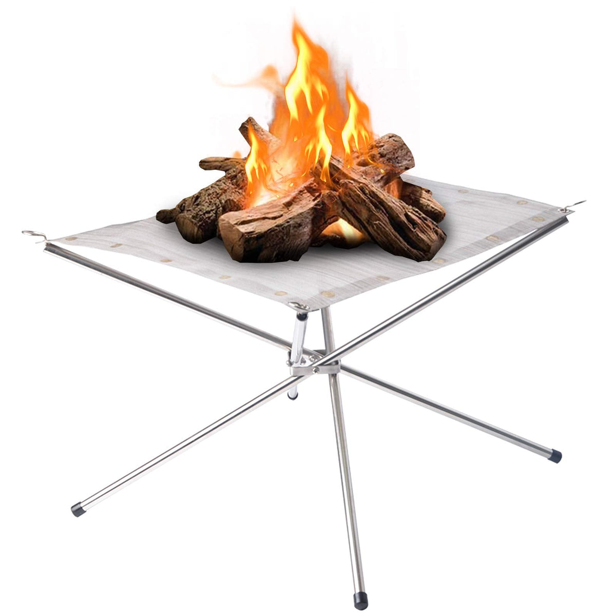 Portable Outdoor Fire Pit 22 Inch - New Upgraded Camping Fire Pit Collapsible Foldable Mesh Fire Pits Fireplace for Camping, Campfire, Patio, Backyard and Garden - Carrying Bag Included