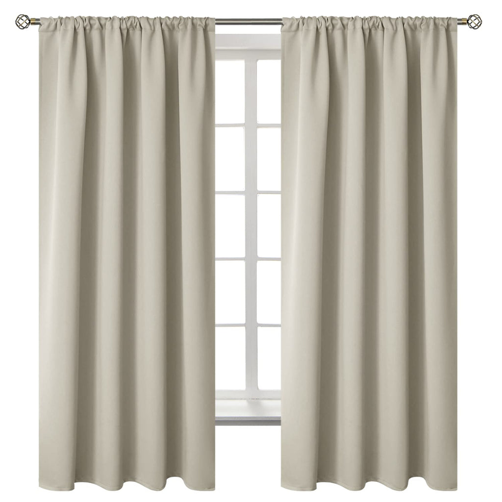 Rod Pocket Blackout Curtains for Bedroom (2 Count)