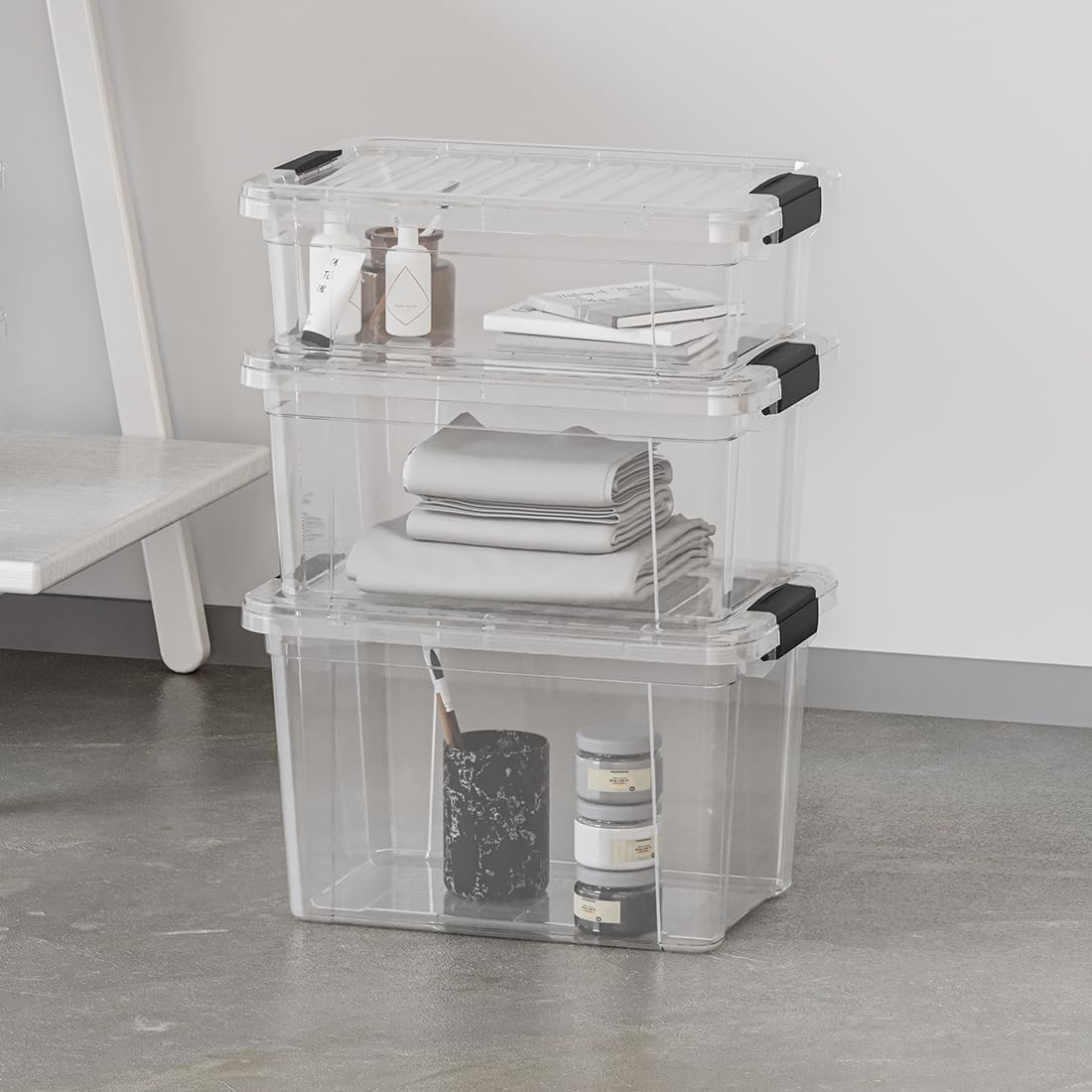 1.85 Quart Clear Plastic Storage Boxes with Lids (5 Count)